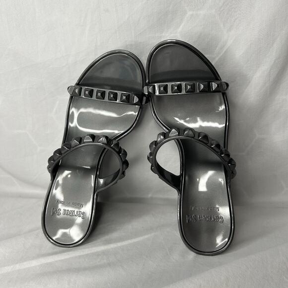 Carmen Sol Tonino Jelly Wedge Size 39 (US 8.5) Gunmetal Gray Lightly Used